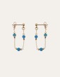 Boucles d'oreilles Apatite sur chaînette en plaqué or Aloe Bijoux