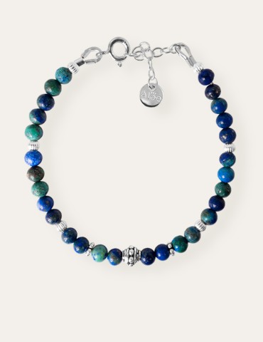 Bracelet argent malachite & azurite - Elena Aloe Bijoux
