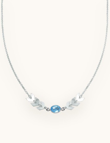 Collier Topaze bleue et Argent 925 - Antica Aloe Bijoux