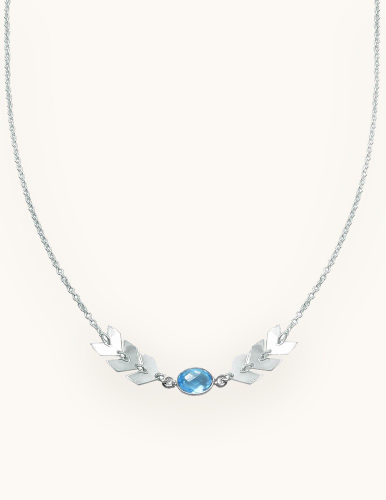 Collier Topaze bleue et Argent 925 - Antica Aloe Bijoux