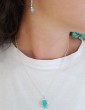 Collier laurier amazonite, chaîne perlée argent 925 Aloe Bijoux