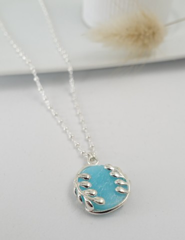 Collier laurier amazonite,...