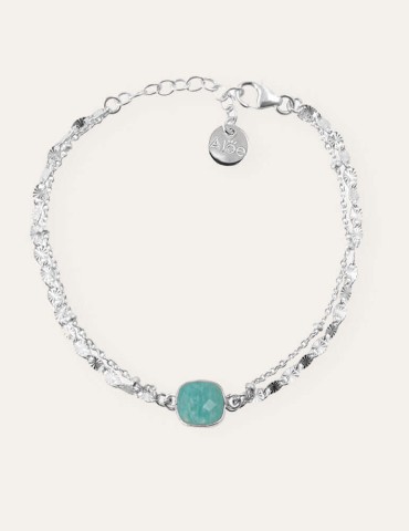 Bracelet Amazonite carrée et Argent 925 Aloe Bijoux