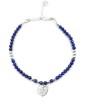 Bracelet Lapis Lazuli "Feuille Monstera" 3mm et Argent 925 Aloe Bijoux
