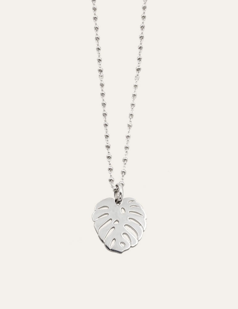 Collier avec pendentif feuille Monstera en Argent 925