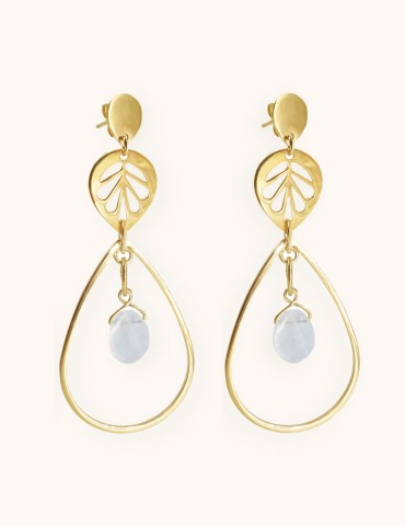 Mini boucles oreilles dormeuses pierre Citrine facettée argent 925