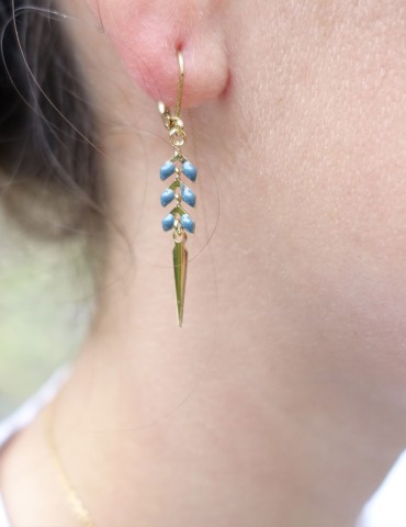 Boucles d'oreilles épi en plaqué or Aloe Bijoux