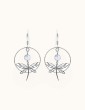 Boucles d'oreilles pierre de lune et Libellule en Argent 925