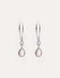 Boucles d'oreilles dormeuses et Quartz rose en Argent 925