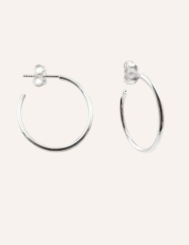 Créoles 30mm en Argent 925 Aloe Bijoux