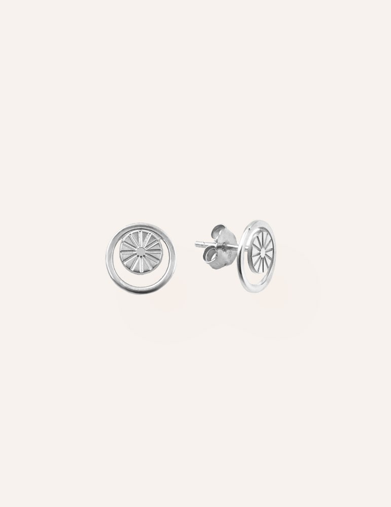 Boucles d'oreilles Puces Soleil en Argent 925