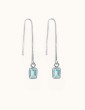 Boucles d'oreilles Topaze bleue sur chaîne longue Aloe Bijoux