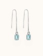 Boucles d'oreilles Topaze bleue sur chaîne longue