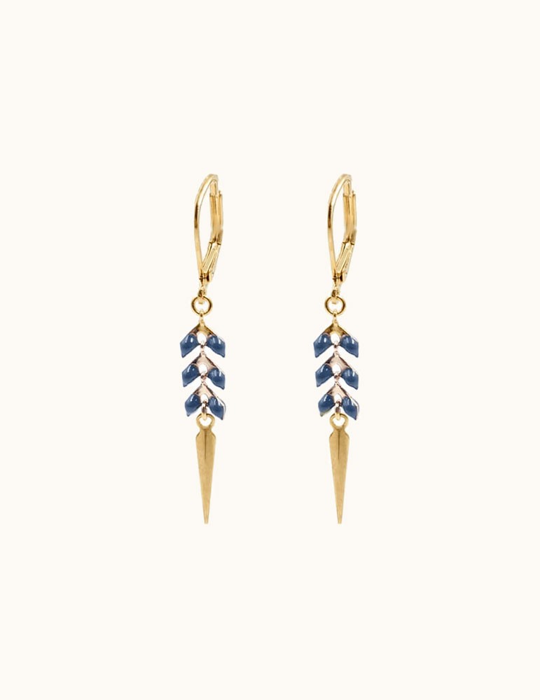 Boucles d'oreilles épi en plaqué or Aloe Bijoux