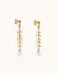 Boucles d'oreilles Quartz rose en Plaqué or - Antica