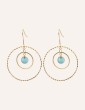 Boucles d'oreilles disques mobiles avec laque Aloe Bijoux