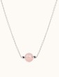 Collier Quartz rose sur chaine fine en Argent 925