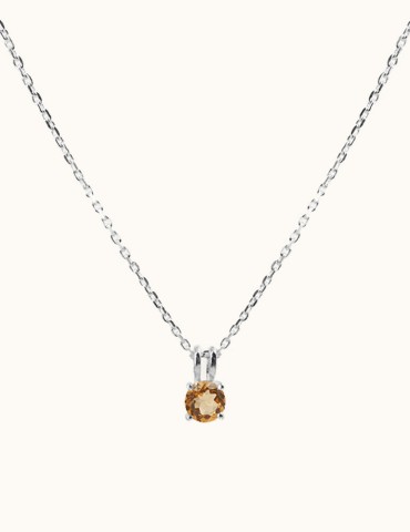 Collier chaîne en argent avec pendentif citrine Colliers