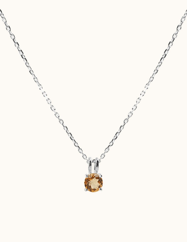 Collier chaîne en argent avec pendentif citrine