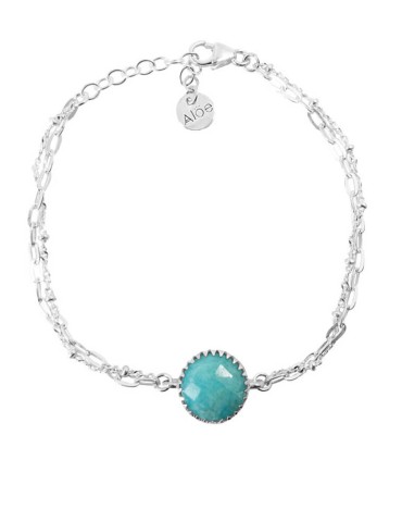 Bracelet en argent, Amazonite ou pierre de lune - Juliette Aloe Bijoux
