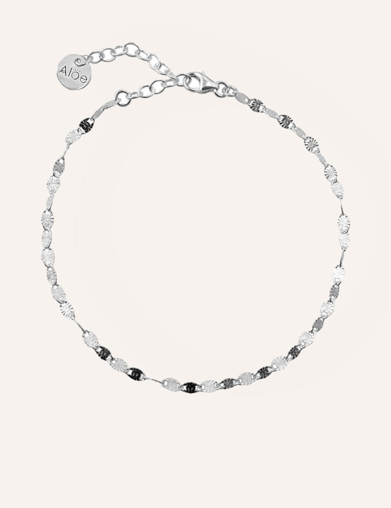 Bracelet argent avec mailles délicatement ciselées