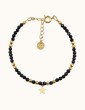 Bracelet Spinelle noir et étoile en plaqué or Aloe Bijoux