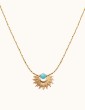 Collier demi soleil Amazonite en Plaqué Or - Inca Colliers