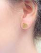 Boucles d'oreilles puces Monstera en Plaqué or Aloe Bijoux
