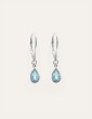 Boucles d'oreilles dormeuses topaze bleue en Argent 925 Aloe Bijoux