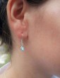 Boucles d'oreilles dormeuses topaze bleue en Argent 925 Aloe Bijoux