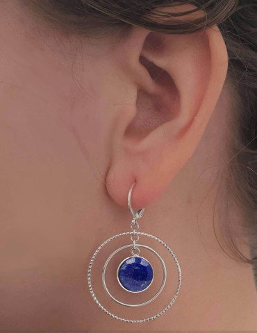 Boucles d'Oreilles Liberty Lapis Lazuli Aloe Bijoux