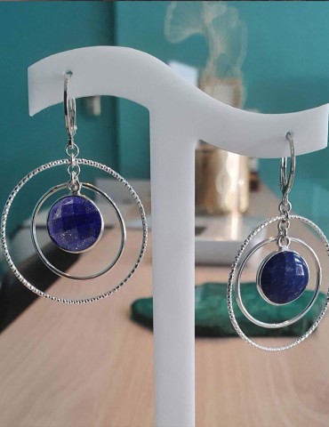 Boucles d'Oreilles Liberty Lapis Lazuli Aloe Bijoux