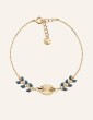 Bracelet "epi et soleil" laque bleue en plaqué or Aloe Bijoux