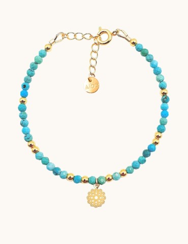 Bracelet Turquoise et fleur...