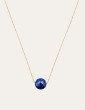 Collier Lapis lazuli rond en Plaqué or