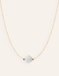 Collier Pierre de lune hexagonale en Plaqué or Aloe Bijoux