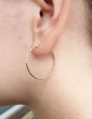 Boucles d'oreilles créoles diamantées plaqué or Aloe Bijoux