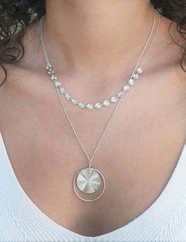 Collier pastille soleil en argent Aloe Bijoux