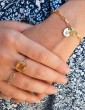 Bracelet mailles rectangles avec médaille étoile et citrine Aloe Bijoux