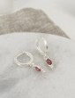 Boucles d'Oreilles Créoles en Argent avec Tourmaline rose Aloe Bijoux