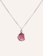 Collier en Argent 925 avec Tourmaline Rose Brute Naturelle Aloe Bijoux