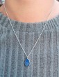 Collier en Saphir Bleu Naturel - Tranche Polie et Éclatante Colliers