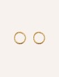 Boucles d'Oreilles anneau Texturés en Plaqué Or - Ines Aloe Bijoux