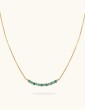 Collier en Plaqué Or avec Barrette d'Émeraudes Aloe Bijoux