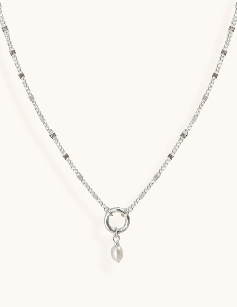 Collier chaîne en argent et perle de culture - Lisa Colliers