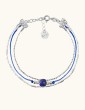 Bracelet Lapis lazuli carrée et Argent 925 - Cassiopée Aloe Bijoux