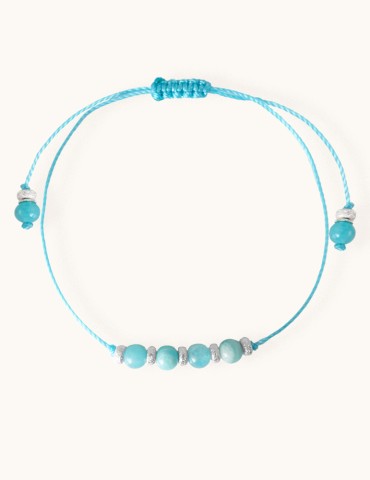 Bracelet Cordon avec Amazonite et Argent 925 - Miss Aloe Bijoux