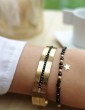 Bracelet Spinelle noir et étoile en plaqué or Aloe Bijoux