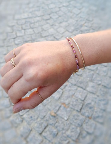 Bracelet tourmaline et grenat - plaqué or Aloe Bijoux