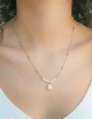 Collier en Perles d'Eau Douce avec Coquillage Plaqué Or - Lina Aloe Bijoux